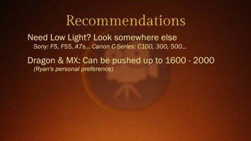Red Epic Dragon vs Red Epic MX: Low Light Test: Recommendations